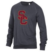 USC Trojans Black Unisex SC Interlock Champ Crew Neck Sweatshirt
